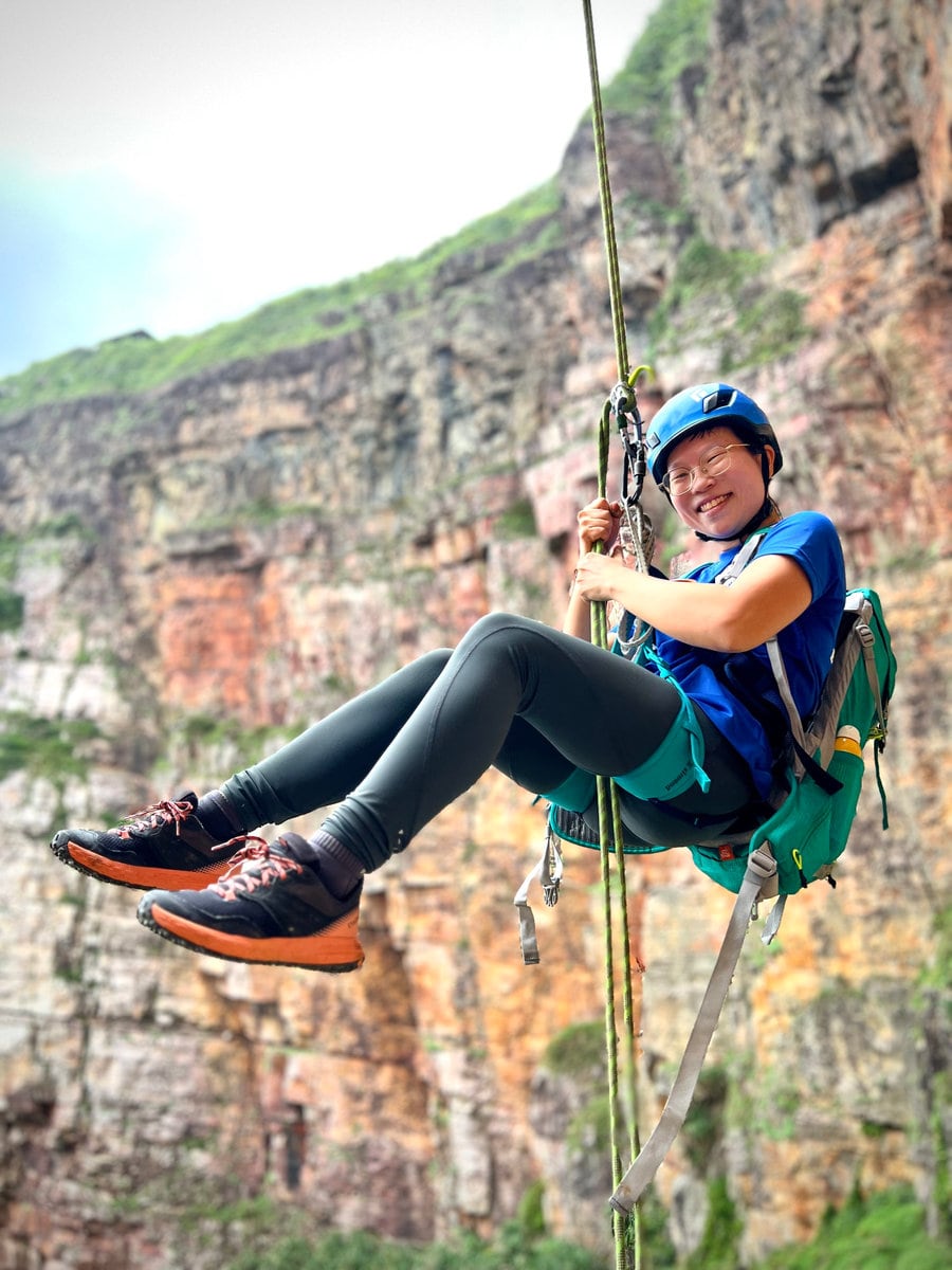 Roped rock climbing at Taiwan’s Long Dong sea cliffs